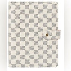 Checkered White and Grey Planner Cover A5 Refillable ( without paper )